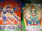 109 Marpha Gompa Paintings - 6-Armed Mahakala With Consort, 1000-armed 11-headed Avalokiteshvara